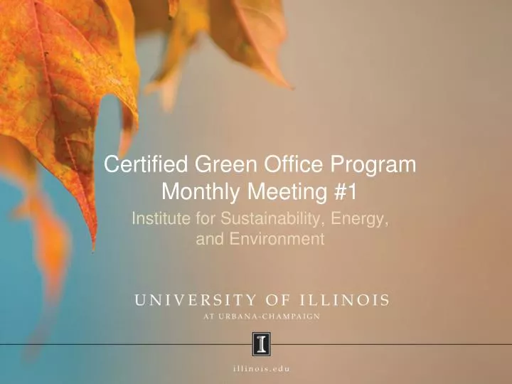 certified green office program monthly meeting 1