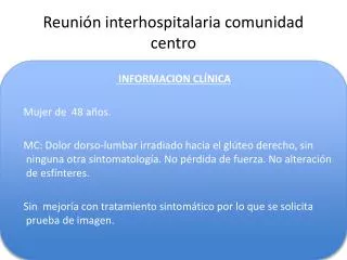reuni n interhospitalaria comunidad centro