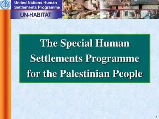 The Special Human Settlements Programme for the Palestinian People