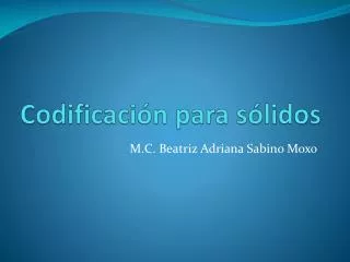 codificaci n para s lidos