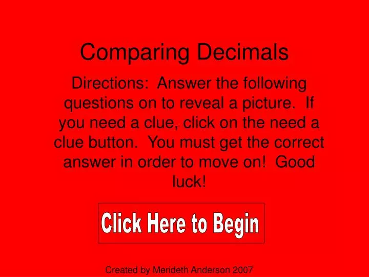 comparing decimals