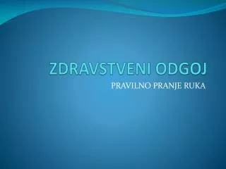 zdravstveni odgoj