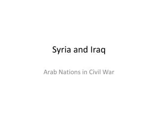 Syria and Iraq