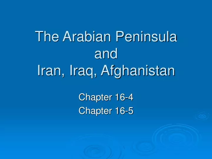 the arabian peninsula and iran iraq afghanistan