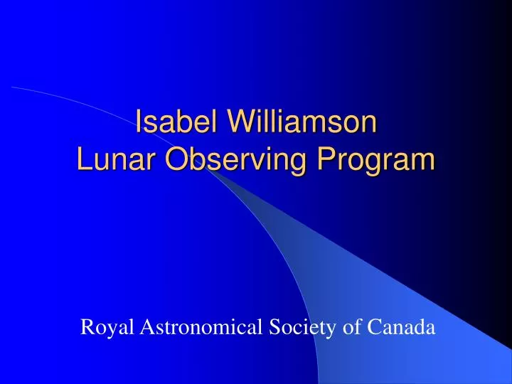 isabel williamson lunar observing program