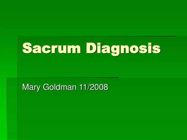 sacrum diagnosis