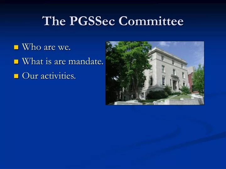 the pgssec committee
