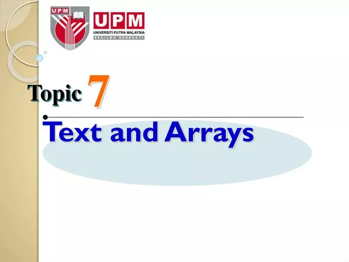 text and arrays