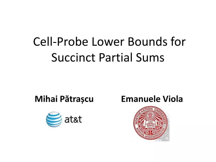 cell probe lower bounds for succinct partial sums