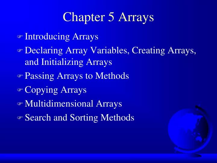 chapter 5 arrays