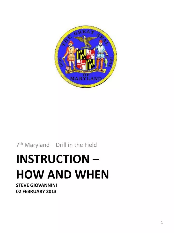 instruction how and when steve giovannini 02 february 2013