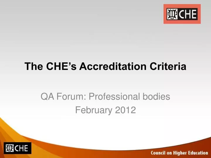 the che s accreditation criteria