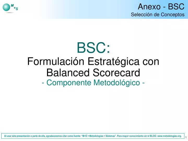 bsc formulaci n estrat gica con balanced scorecard componente metodol gico