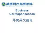 Business Correspondences - slide 1