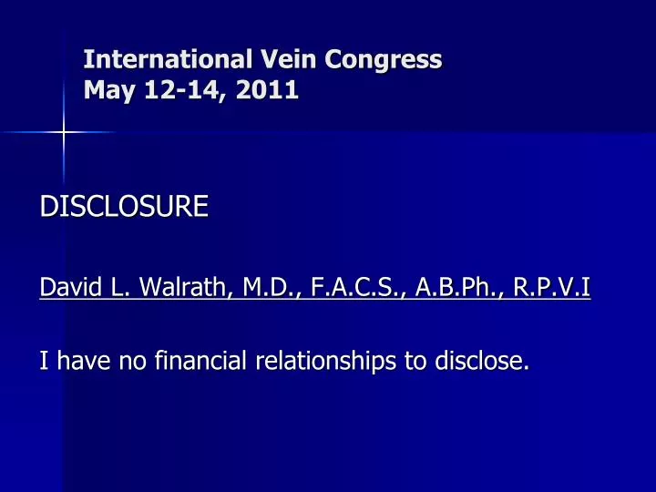 international vein congress may 12 14 2011