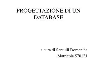 progettazione di un database