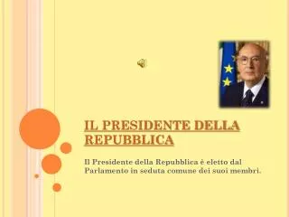 il presidente della repubblica