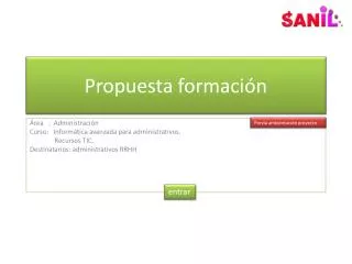 propuesta formaci n