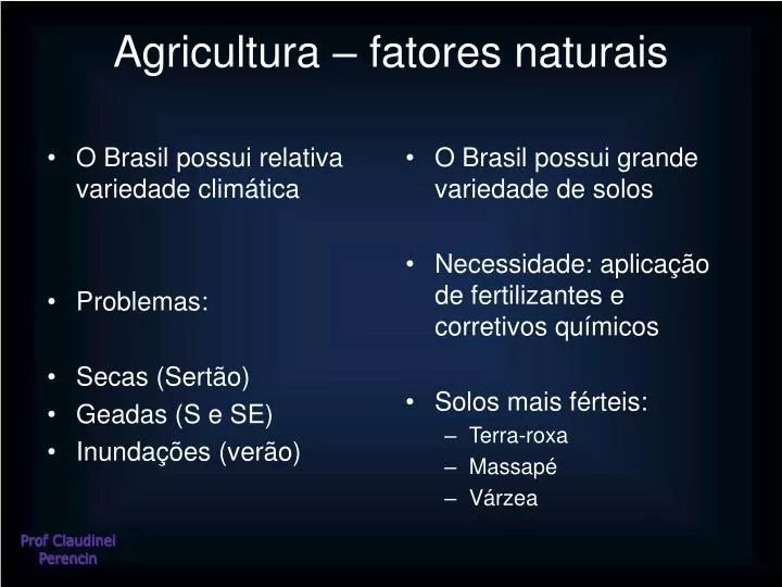 agricultura fatores naturais