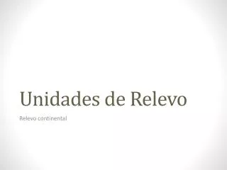 unidades de relevo