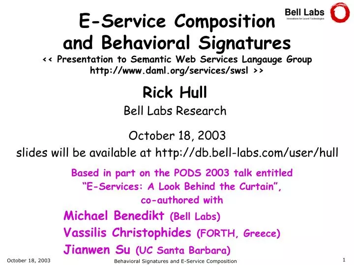 rick hull bell labs research
