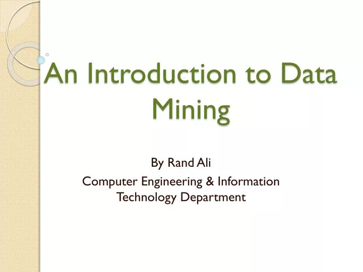 an introduction to data mining