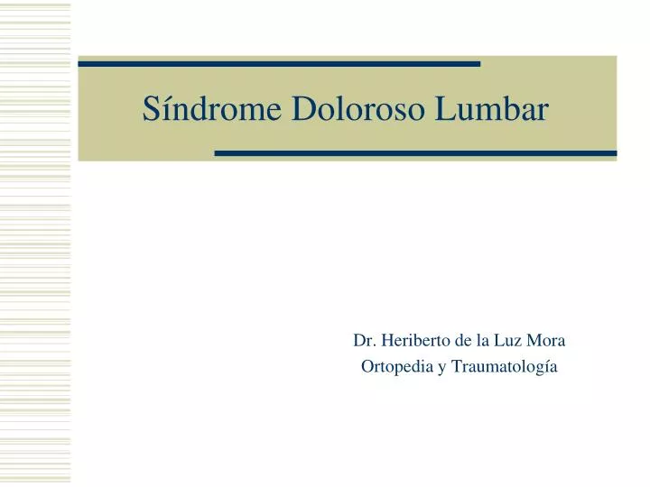 s ndrome doloroso lumbar