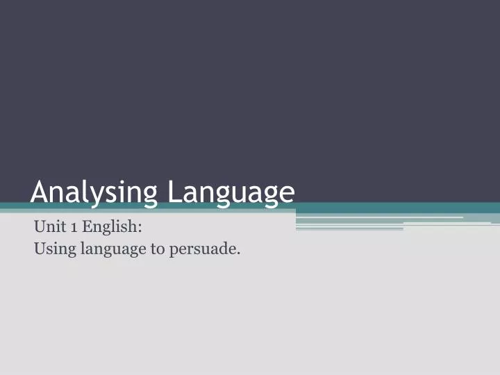 analysing language