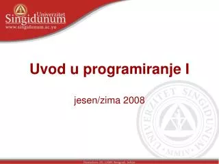 uvod u programiranje i