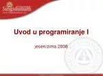 Uvod u programiranje I - slide 1