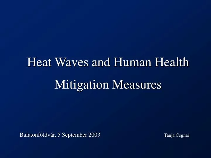heat waves and human health mitigation measures