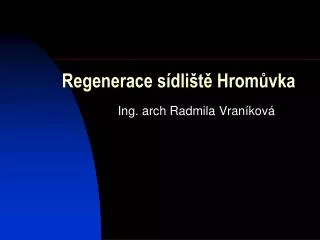 regenerace s dli t hrom vka