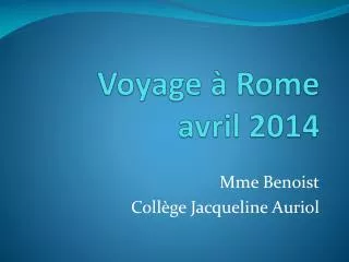 voyage rome avril 2014