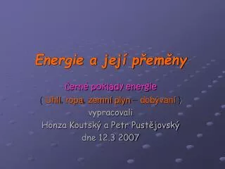 energie a jej p em ny