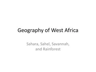Geography of West Africa