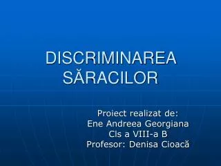 discriminarea s racilor