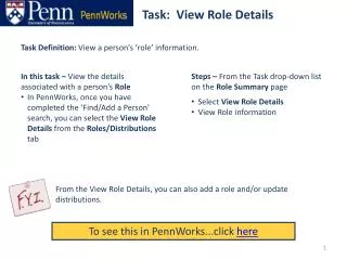 Task: View Role Details