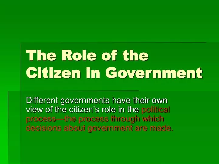 the role of the citizen in government