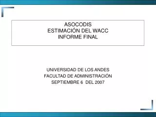 asocodis estimaci n del wacc informe final