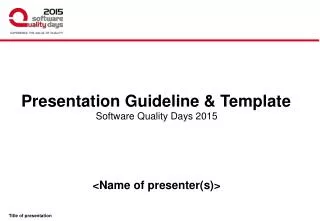 Presentation Guideline &amp; Template