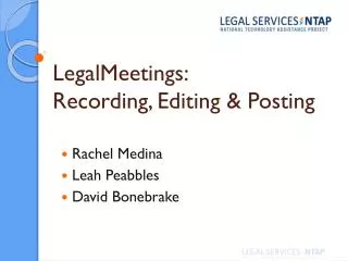 LegalMeetings: Recording, Editing &amp; Posting