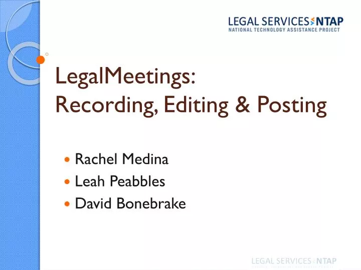 legalmeetings recording editing posting