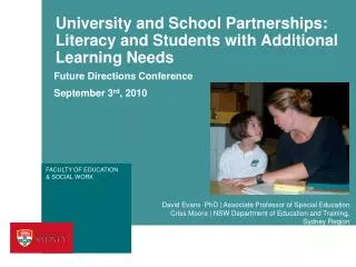 University and School Partnerships: Literacy and Students with Additional Learning Needs