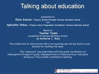 Talking about education