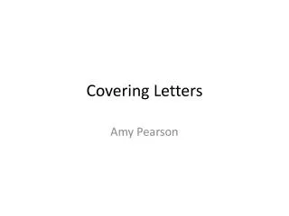 Covering Letters