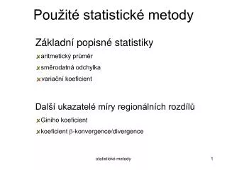 pou it statistick metody