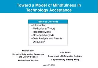 Toward a Model of Mindfulness in Technology Acceptance