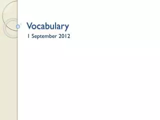 Vocabulary