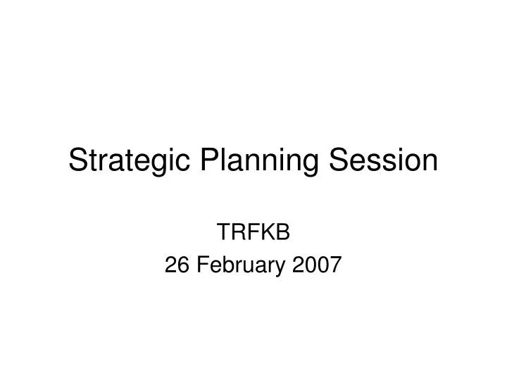 strategic planning session