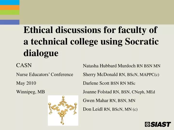 ethical discussions for faculty of a technical college using socratic dialogue
